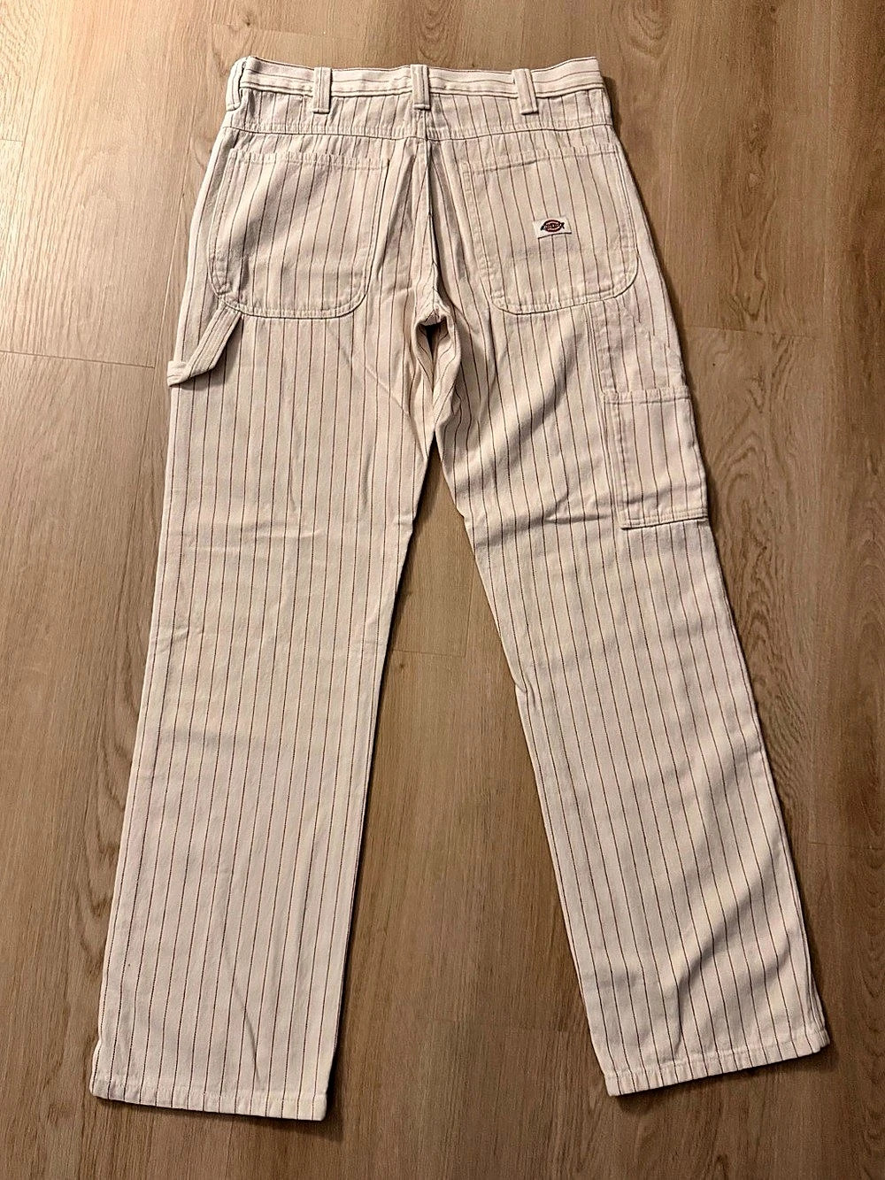 Dickies Hickory Stripe Carpenter Pants in Cream 32x32
